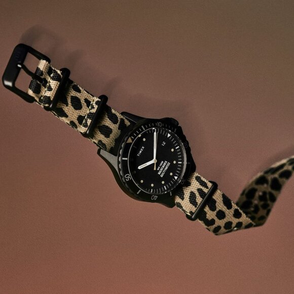 The END x Timex x Wacko Maria Navi 38 Leopard and black Watch main image 6